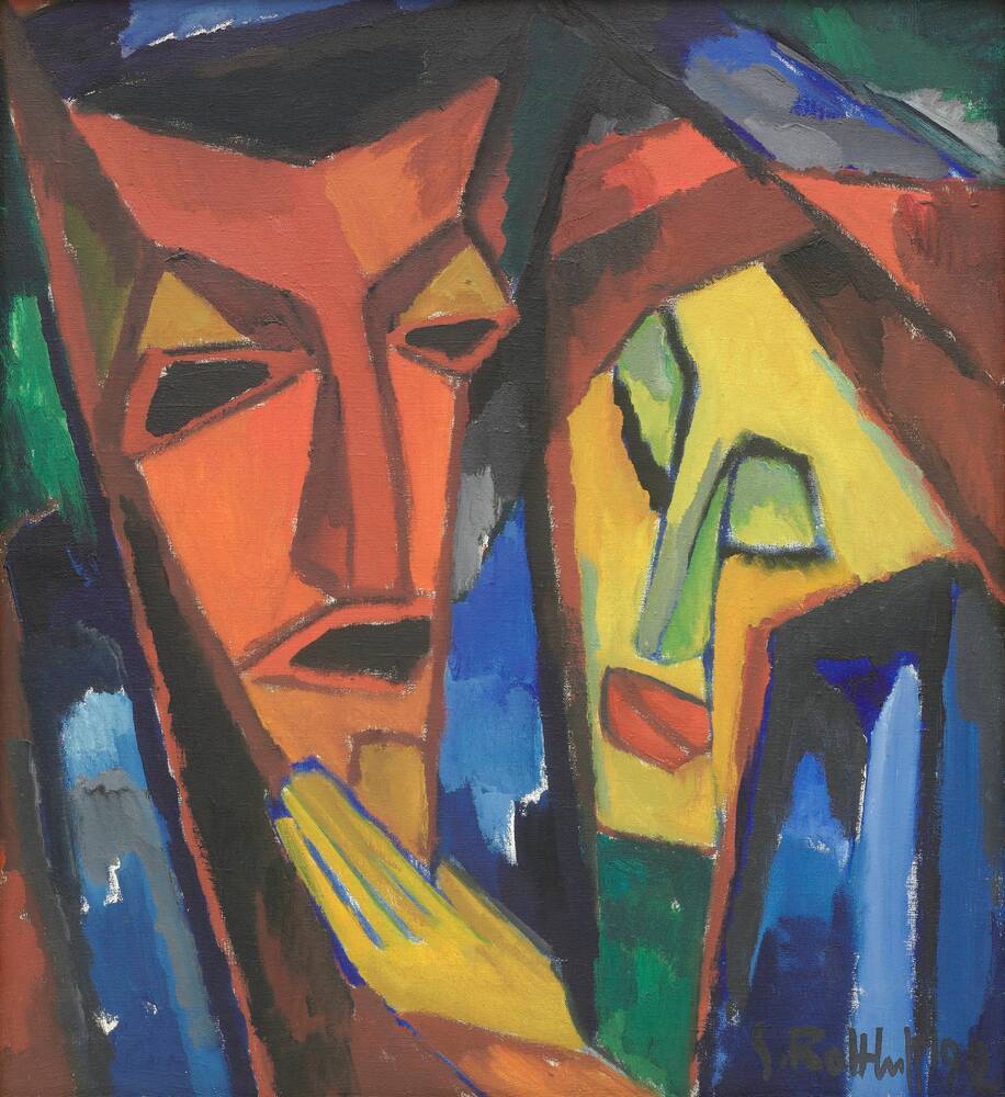 KARL SCHMIDT - ROTTLUFF、FRAU MIT ERNTEHU KARL SCHMIDT - ROTTLUFF、FRAU MIT ERNTEHU Frauenkopf Head Of