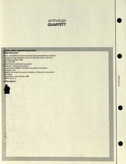 Produktblatt aus dem Katalog der Anthologie Quartett, Rückseite